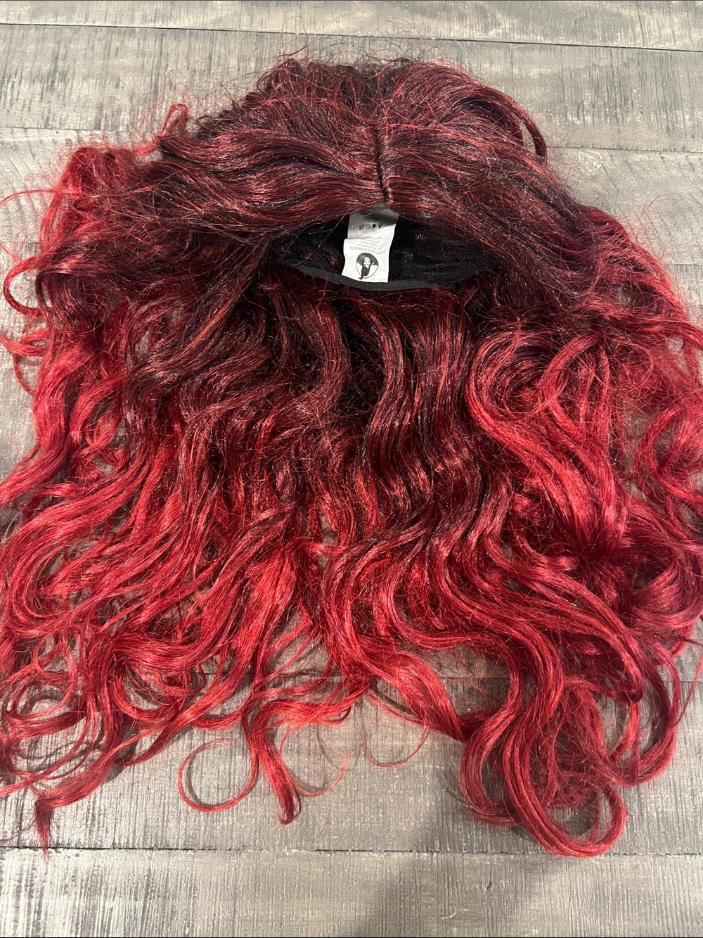 Spirit Red Ombre Wavy Women's Wig